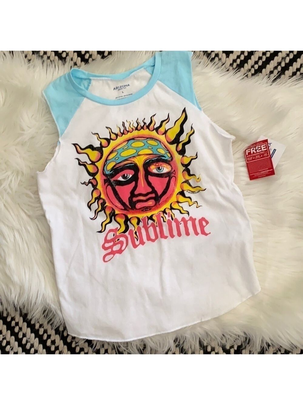 NWT Sublime cut off baby blue sleeve T-shirt